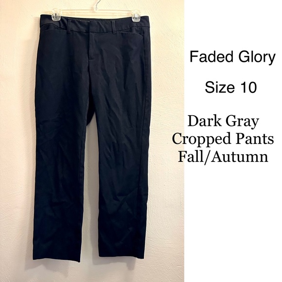 💥5/$15 🍂 Cropped Pants Business Work Straight Leg Fall Autumn Winter ❄️ - Picture 1 of 7